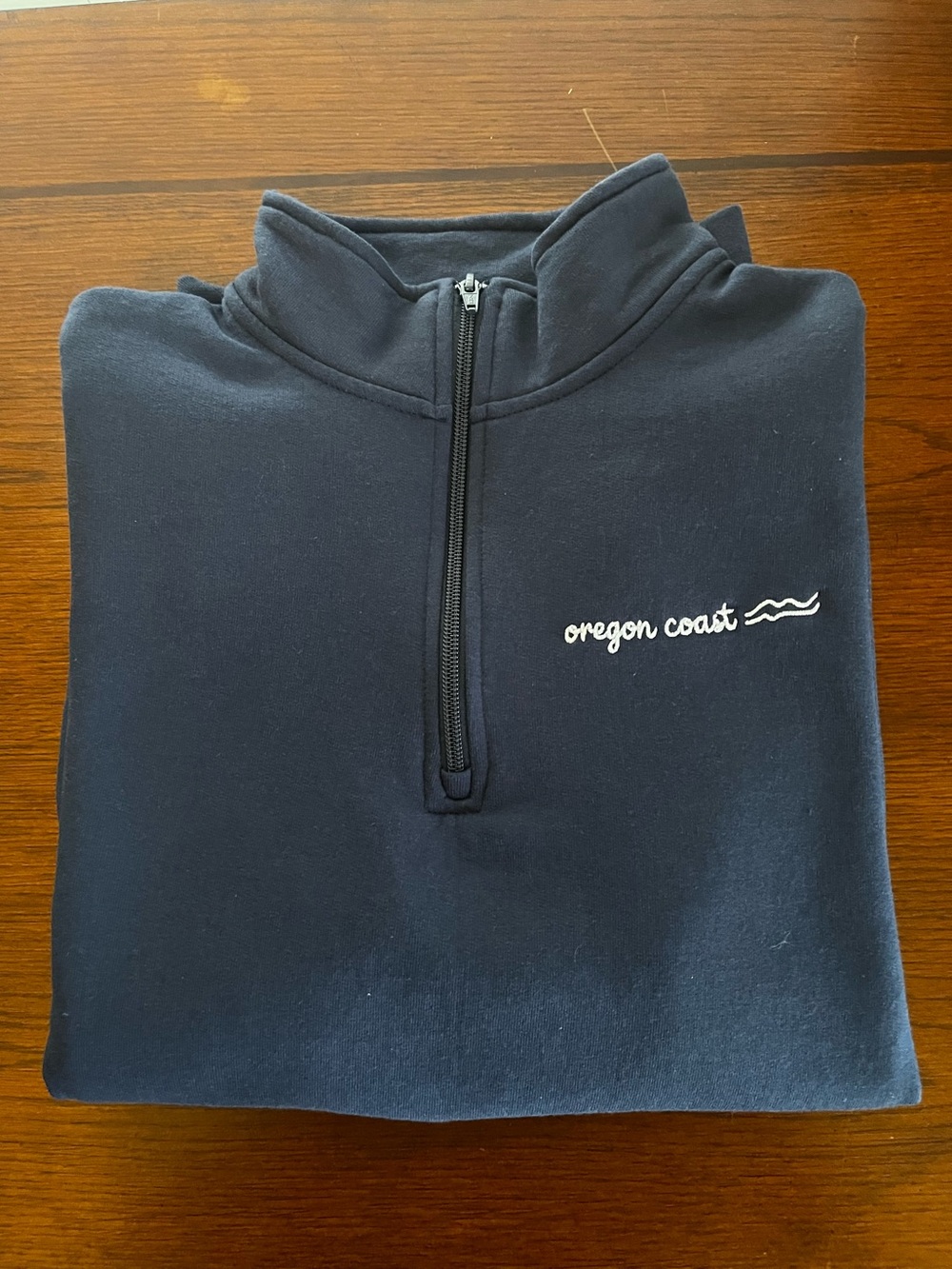 Navy 'Oregon Coast' Quarter-Zip Pullover Sweater